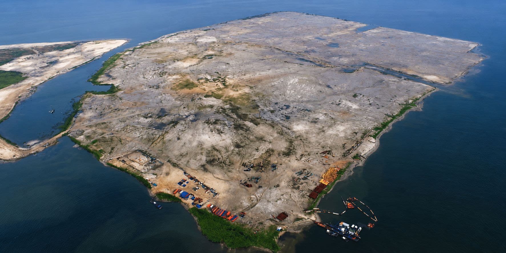 Aerial view of the Orange Island reclamation area
